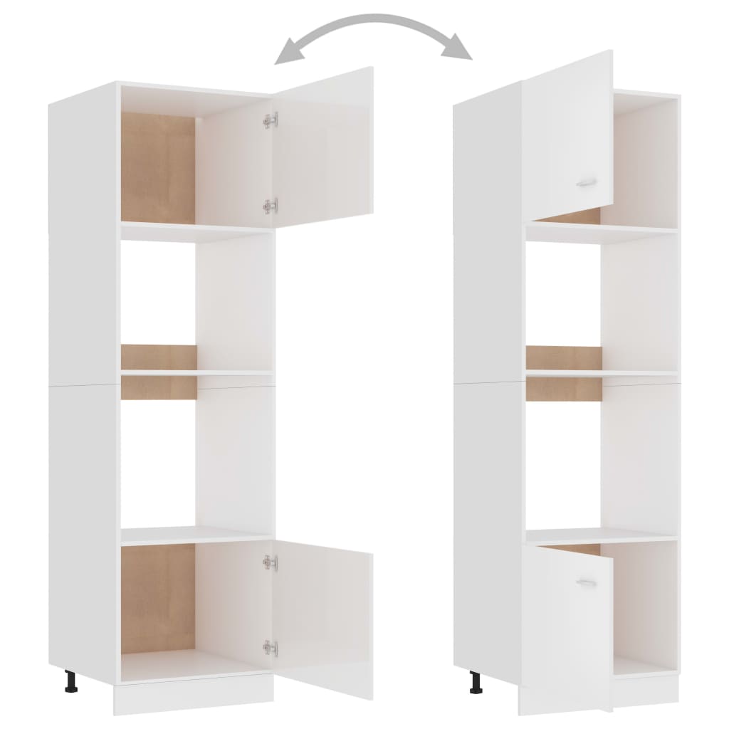 Mobile Microonde “Lyon” 60X57X207 Cm Bianco Lucido