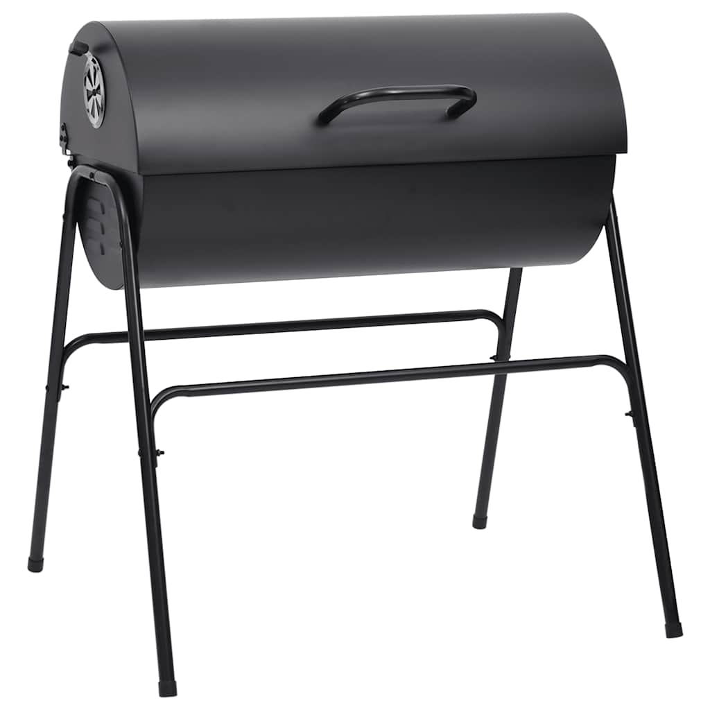 Barbecue A Barile 2 Griglie Di Cottura Nero 80X95X90 Cm Acciaio