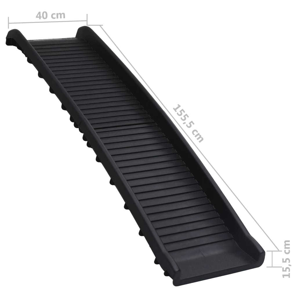 Rampa Per Cani Pieghevole Nera 155,5X40X15,5 Cm