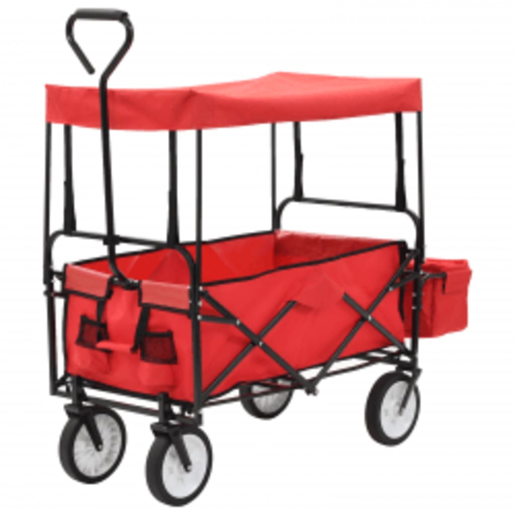 Carrello Pieghevole A Mano Con Tettuccio In Acciaio