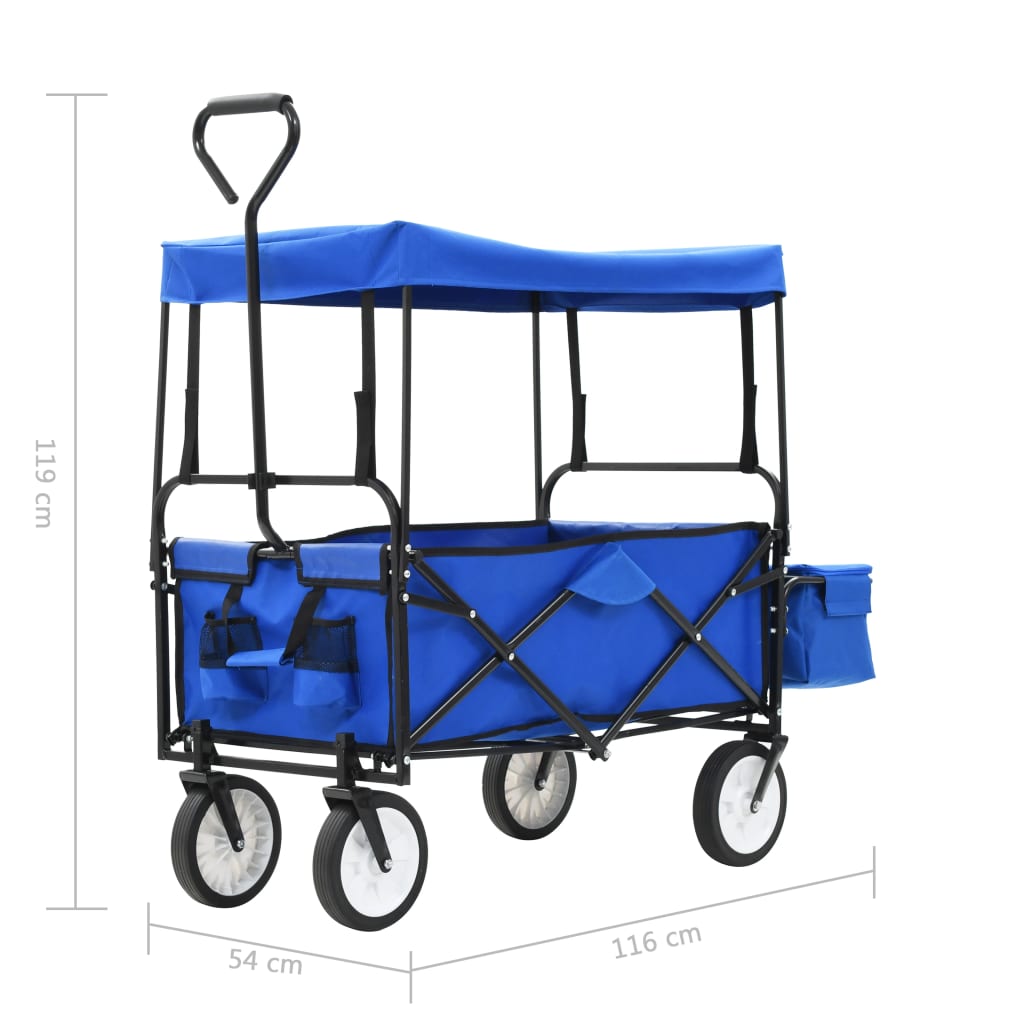 Carrello Pieghevole A Mano Con Tettuccio In Acciaio