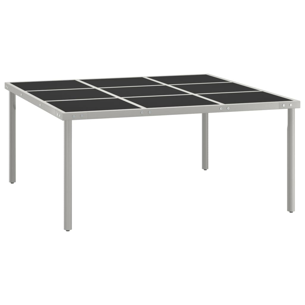 Tavolo Da Giardino 170X170X74,5 Cm In Acciaio E Vetro