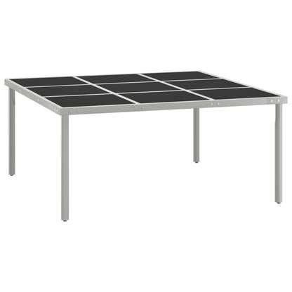 Tavolo Da Giardino 170X170X74,5 Cm In Acciaio E Vetro
