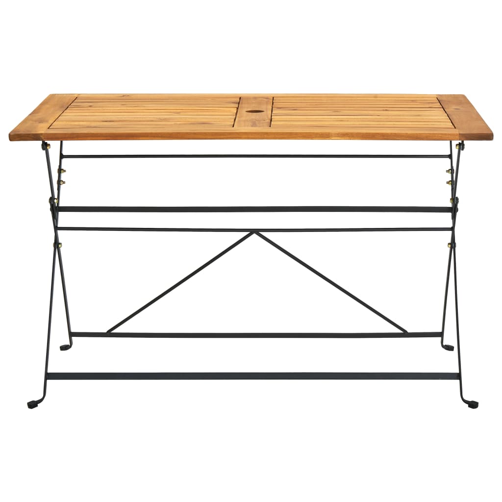 Tavolo Da Giardino Pieghevole 120X70X74Cm In Massello Di Acacia