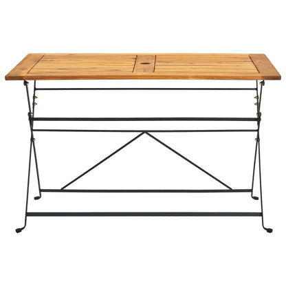 Tavolo Da Giardino Pieghevole 120X70X74Cm In Massello Di Acacia