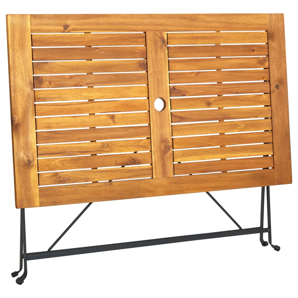 Tavolo Da Giardino Pieghevole 120X70X74Cm In Massello Di Acacia