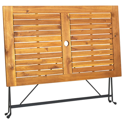 Tavolo Da Giardino Pieghevole 120X70X74Cm In Massello Di Acacia