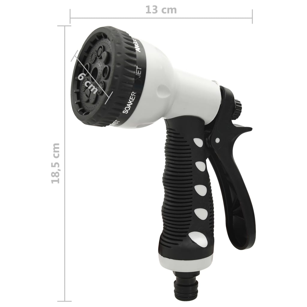 Set Pistola Per Irrigazione Da Giardino Con 9 Funzioni Nero