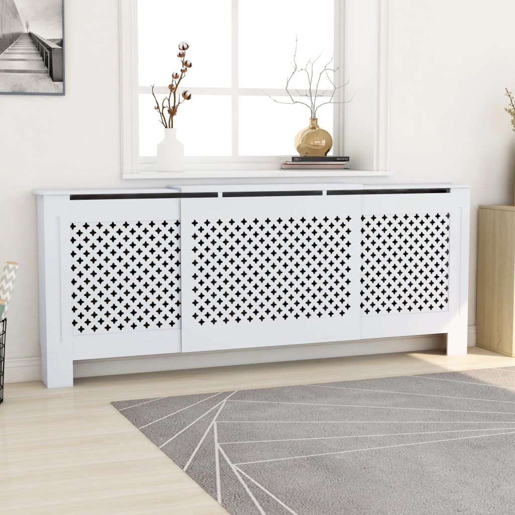 Coperture Per Radiatori 2Pz Bianche 152X19X81,5 Cm In Mdf