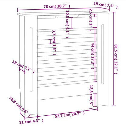 Copertura Per Radiatore Bianca In Mdf 78 Cm