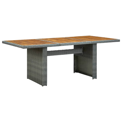 Tavolino Da Giardino Grigio Chiaro Polyrattan E Vetro Temperato
