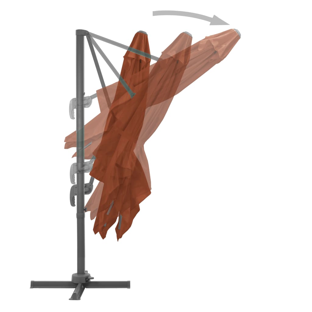 Ombrellone A Sbalzo Con Palo In Alluminio Terracotta