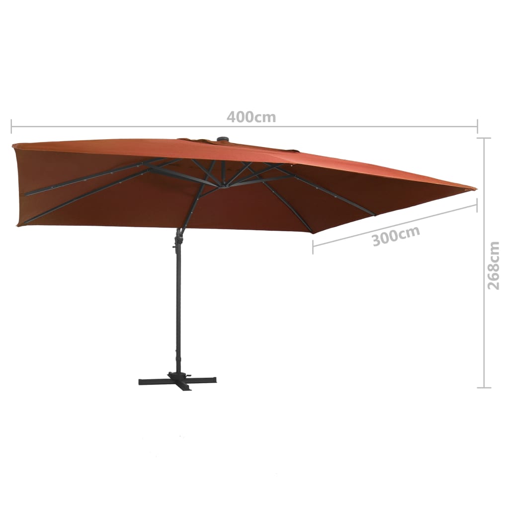 Ombrellone A Sbalzo Con Led 400X300 Cm