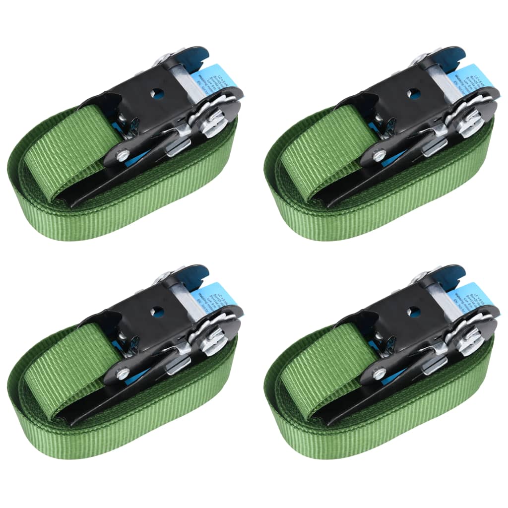 Cinghie D'ancoraggio A Cricchetto 4 Pz 800 Dan 6M Verde