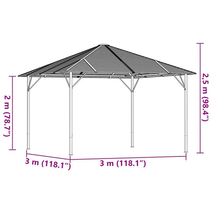 Gazebo Con Tetto Antracite