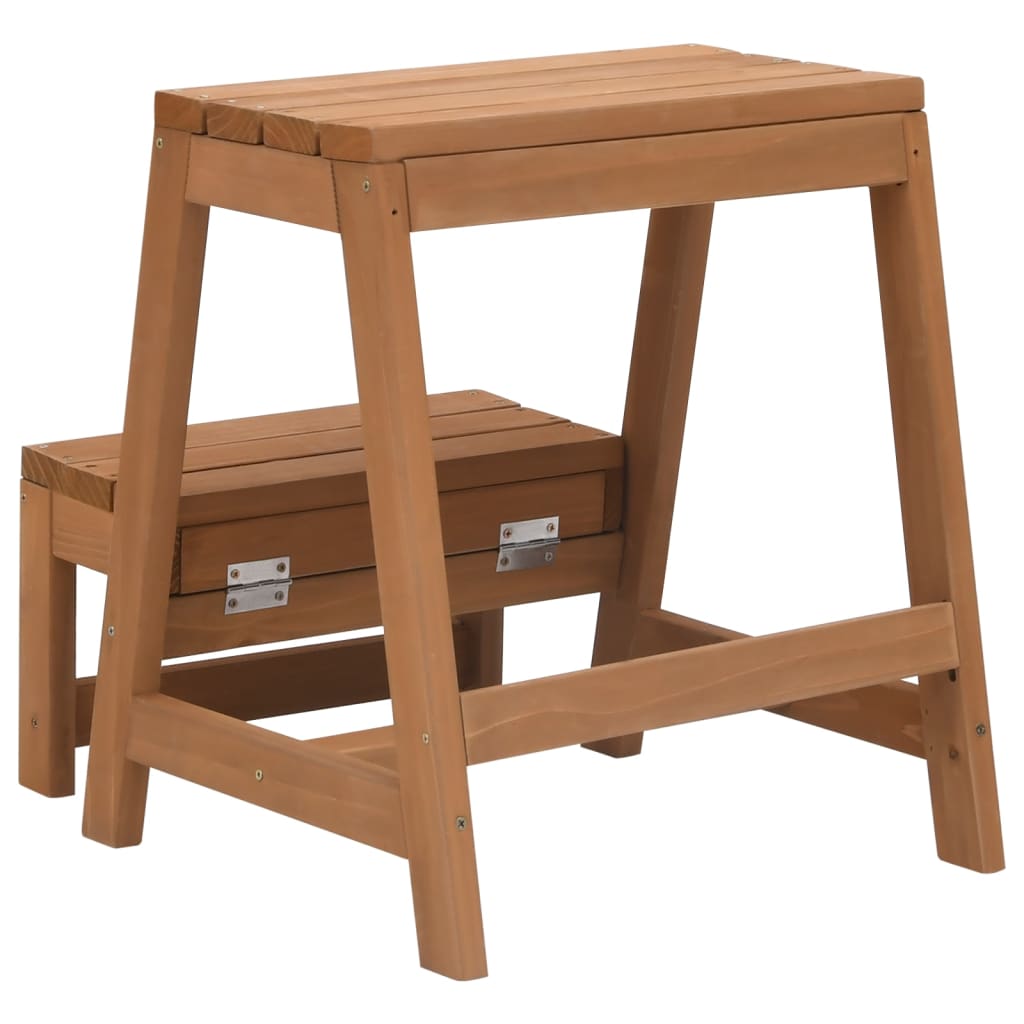 Scaletta Sgabello Pieghevole In Legno Massello Di Abete