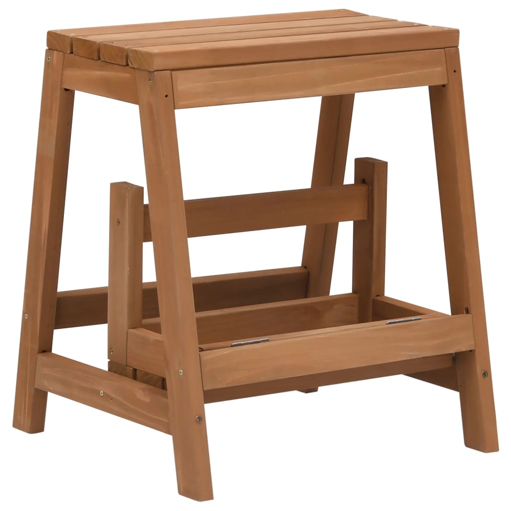 Scaletta Sgabello Pieghevole In Legno Massello Di Abete
