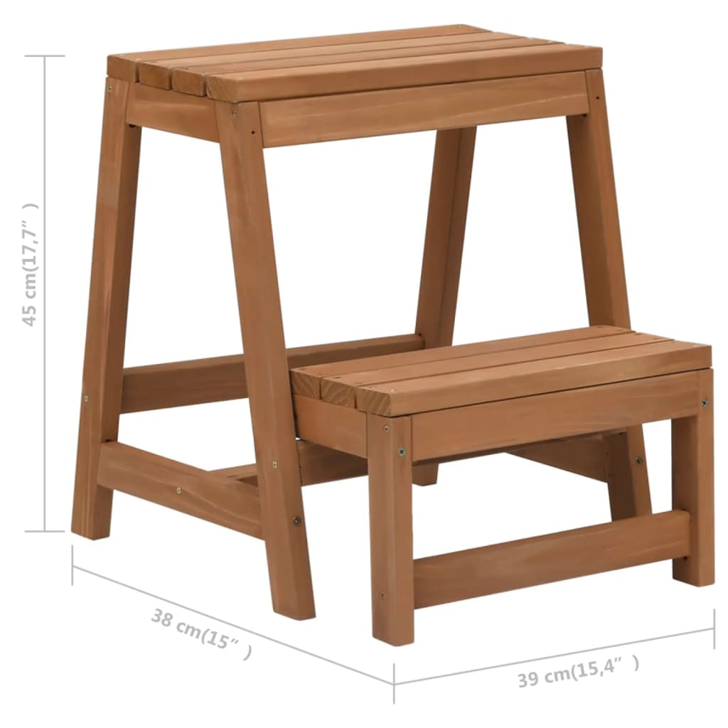 Scaletta Sgabello Pieghevole In Legno Massello Di Abete