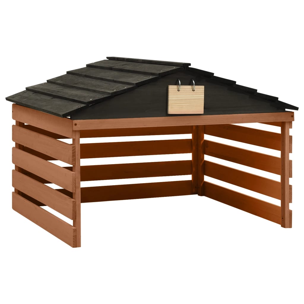 Casetta Per Tosaerba Robotizzato Nero Marrone 78X74X54 Cm Abete