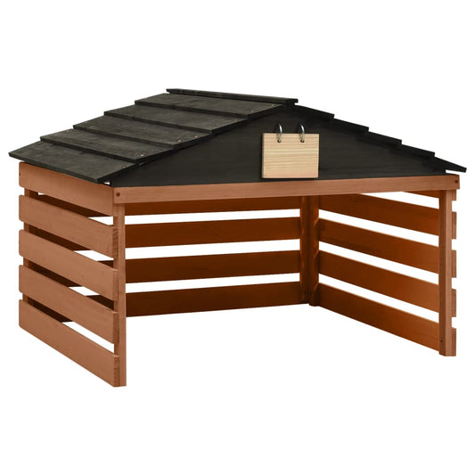 Casetta Per Tosaerba Robotizzato Nero Marrone 78X74X54 Cm Abete