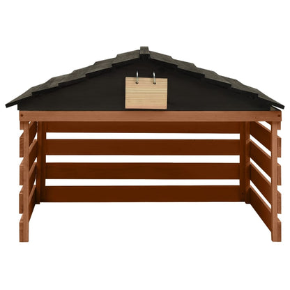 Casetta Per Tosaerba Robotizzato Nero Marrone 78X74X54 Cm Abete