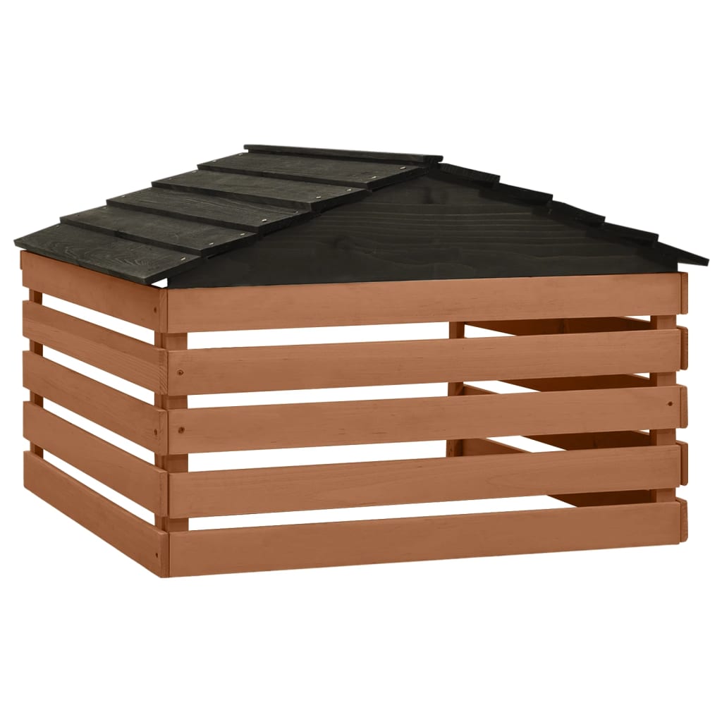 Casetta Per Tosaerba Robotizzato Nero Marrone 78X74X54 Cm Abete