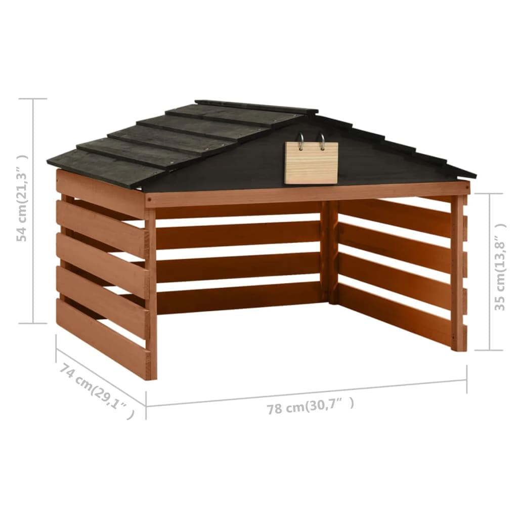 Casetta Per Tosaerba Robotizzato Nero Marrone 78X74X54 Cm Abete