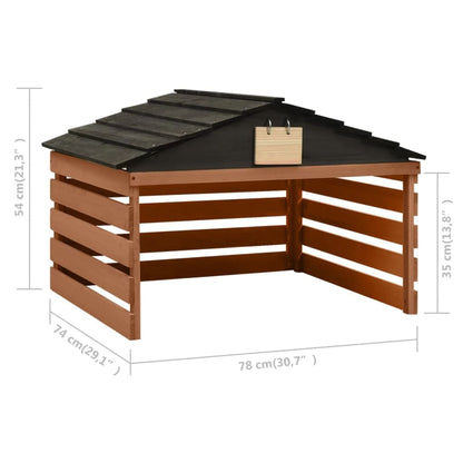 Casetta Per Tosaerba Robotizzato Nero Marrone 78X74X54 Cm Abete