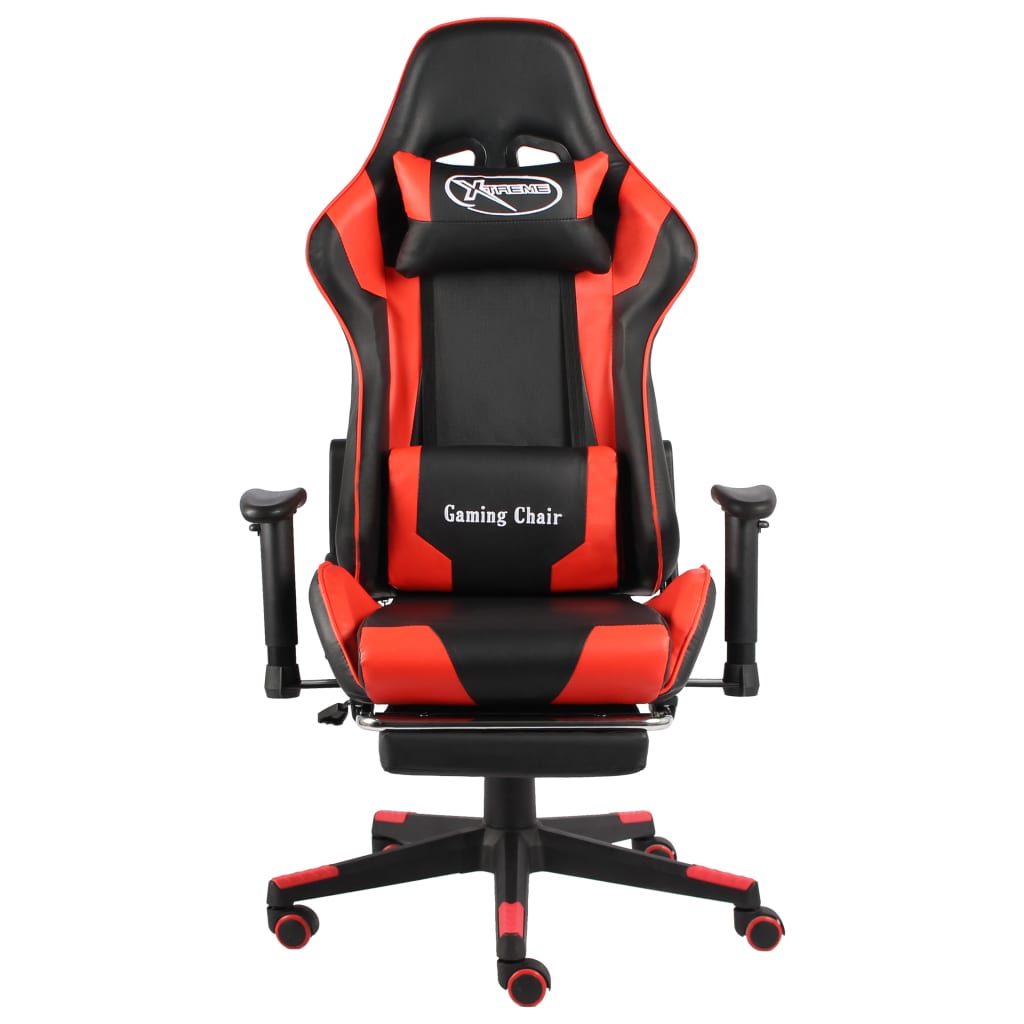 Sedia Da Gaming Girevole Rossa In Pvc