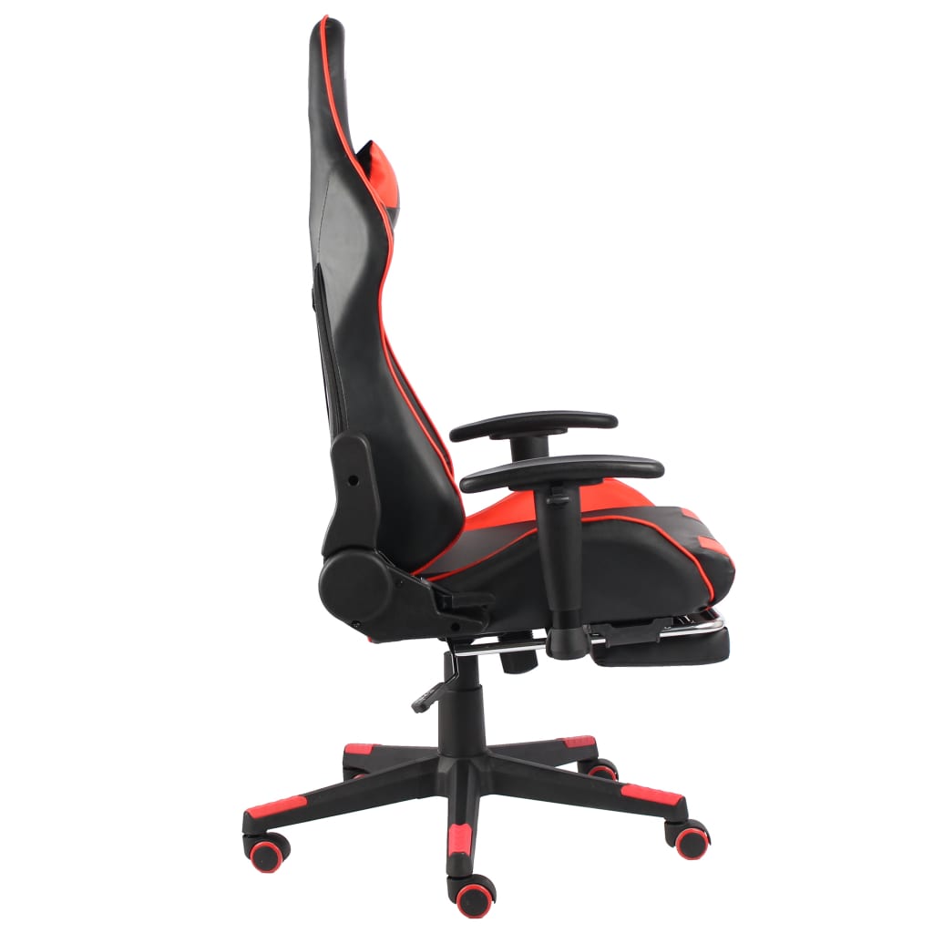 Sedia Da Gaming Girevole Rossa In Pvc