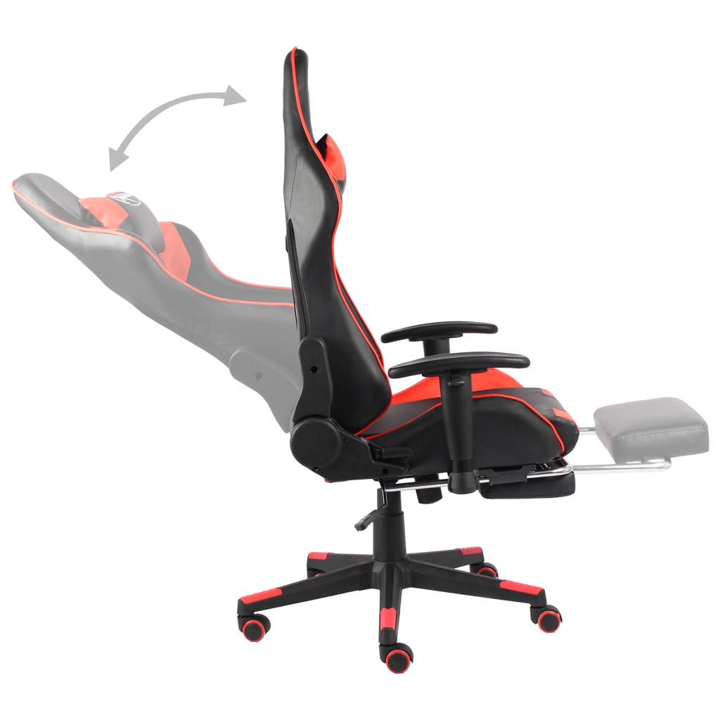Sedia Da Gaming Girevole Rossa In Pvc