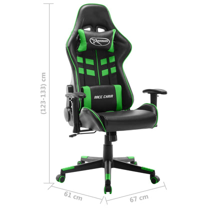 Sedia Da Gaming Nera E Verde In Similpelle