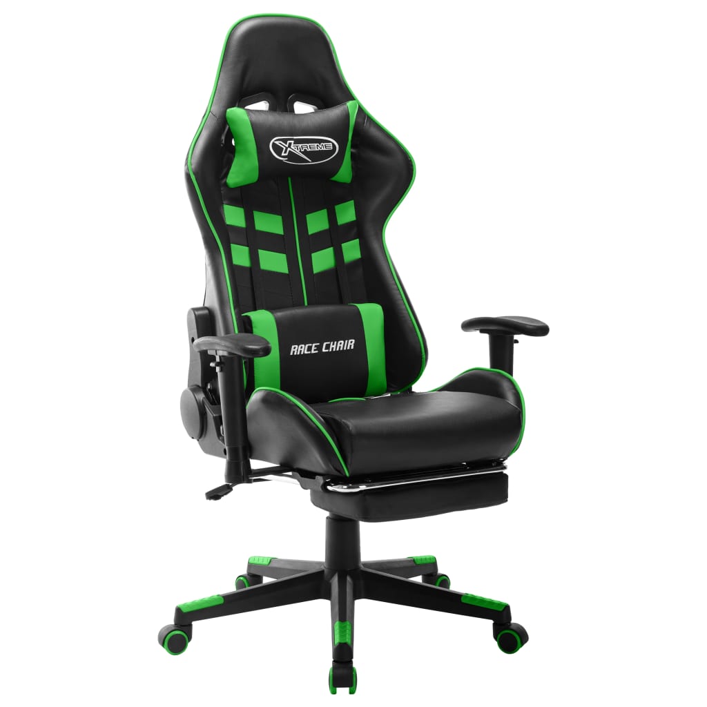 Sedia Da Gaming Nera E Verde In Similpelle