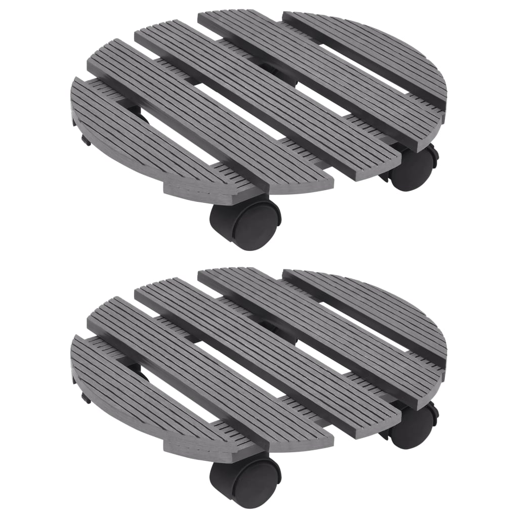 Carrelli Porta Piante 4 Pz Marroni Ø30X7,5 Cm Wpc