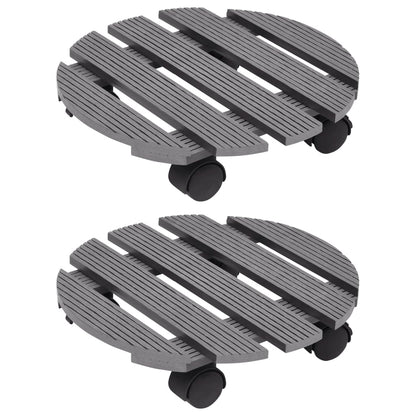 Carrelli Porta Piante 4 Pz Marroni Ø30X7,5 Cm Wpc