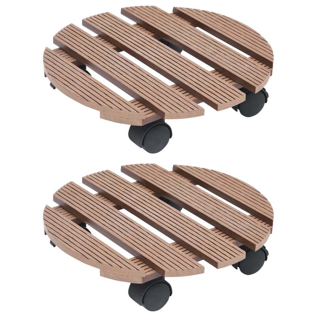 Carrelli Porta Piante 4 Pz Marroni Ø30X7,5 Cm Wpc