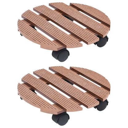 Carrelli Porta Piante 4 Pz Marroni Ø30X7,5 Cm Wpc