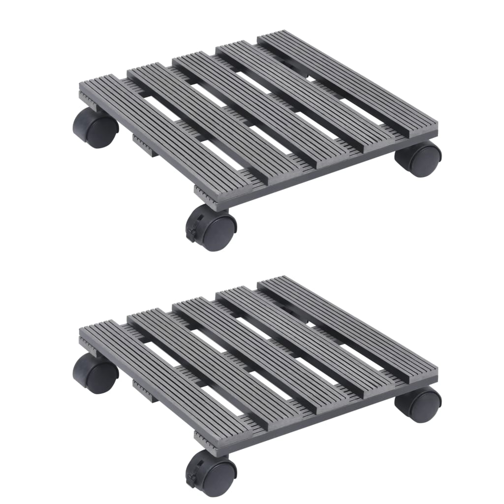 Carrelli Porta Piante 4 Pz Marroni Ø30X7,5 Cm Wpc