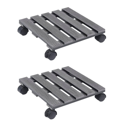 Carrelli Porta Piante 4 Pz Marroni Ø30X7,5 Cm Wpc