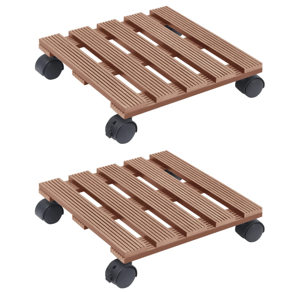 Carrelli Porta Piante 4 Pz Marroni Ø30X7,5 Cm Wpc