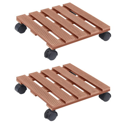 Carrelli Porta Piante 4 Pz Marroni Ø30X7,5 Cm Wpc