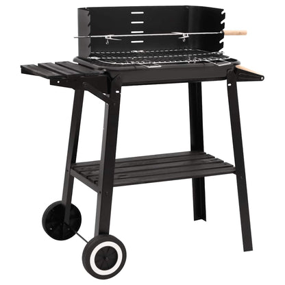 Barbecue A Carbonella Con Ruote In Acciaio Nero
