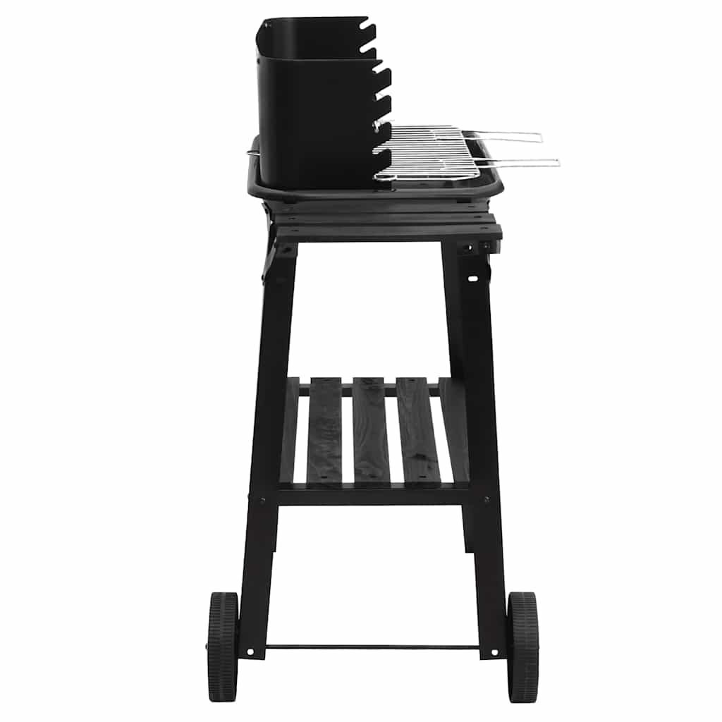 Barbecue A Carbonella Con Ruote In Acciaio Nero