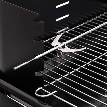 Barbecue A Carbonella Con Ruote In Acciaio Nero