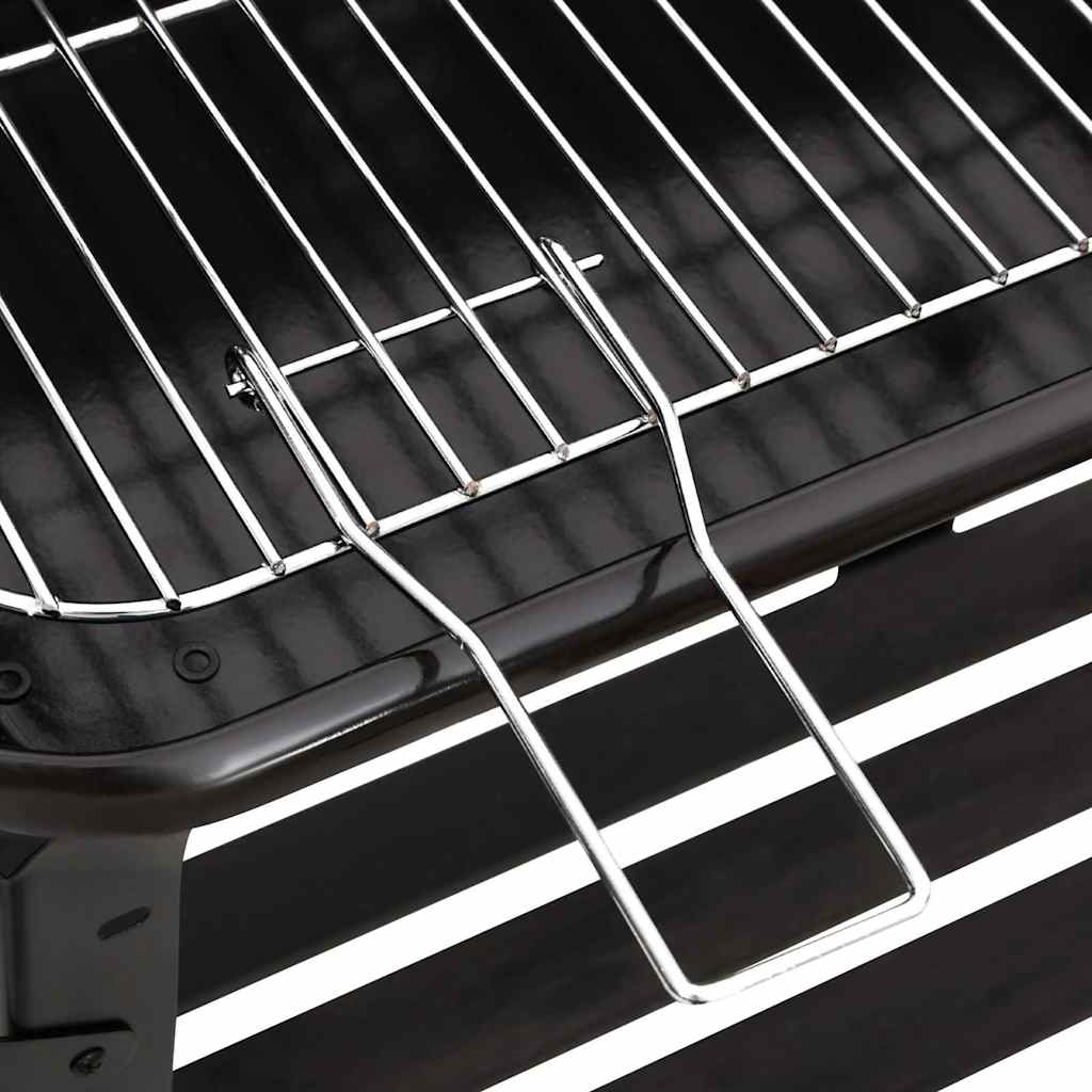 Barbecue A Carbonella Con Ruote In Acciaio Nero