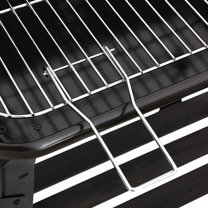 Barbecue A Carbonella Con Ruote In Acciaio Nero