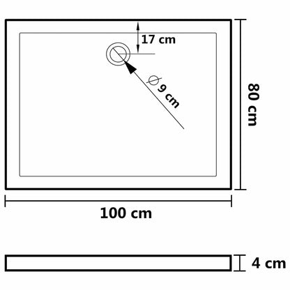 Piatto Doccia In Abs Rettangolare 80X110 Cm