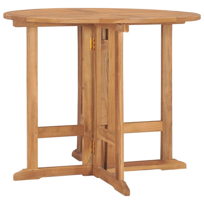 Tavolo Da Giardino Pieghevole 90X90X75 Cm In Massello Di Teak