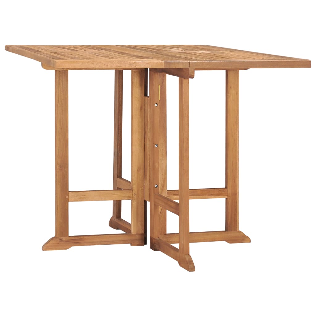 Tavolo Da Giardino Pieghevole 90X90X75 Cm In Massello Di Teak
