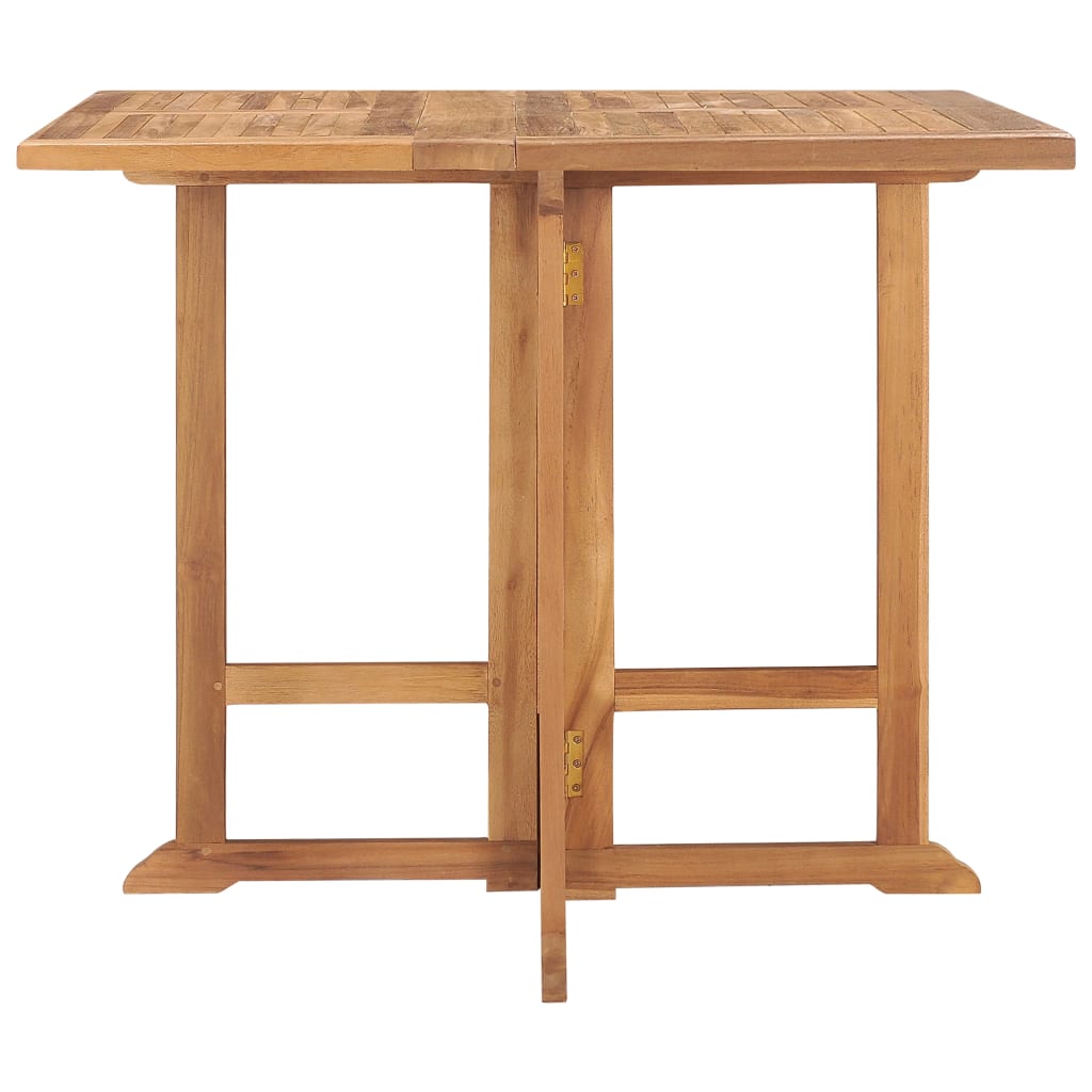Tavolo Da Giardino Pieghevole 90X90X75 Cm In Massello Di Teak